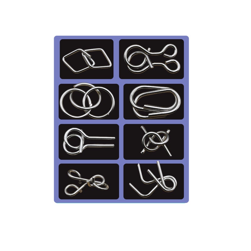 Children's Luban Lock Nine-Ring Puzzle Toy, 24-piece puzzle set, brain-teasing puzzle for students and the elderly.